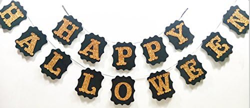 Seasons Treasure 9ft Handmade Halloween Decoration Soft Felt Banner Garland with 14 pcs HAPPY HALLOWEEN pennants Banner for Halloween Decor (happy halloween)