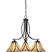 Quoizel TFAS5003VA Asheville Multicolor Stained Glass/Tiffany Downlight Chandelier, 3-Light 300 Total Watts, 22