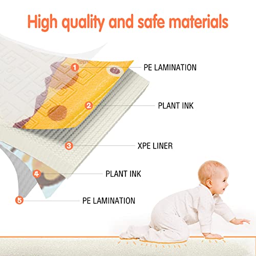 Gentle Monster Baby Play Mat, Extra Large Foldable Play Mat For Baby