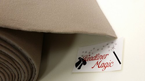 Med Natural Auto Headliner 3/16" Foam Backing Fabric Material 108" X 60"