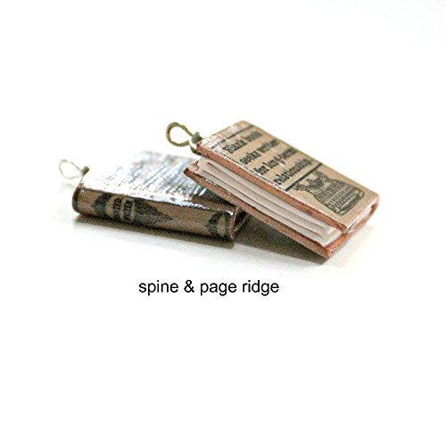 WRITER'S BLOCK Funny Clay Mini Book HYPOALLERGENIC Earrings by Book Beads - Thumbnail 3
