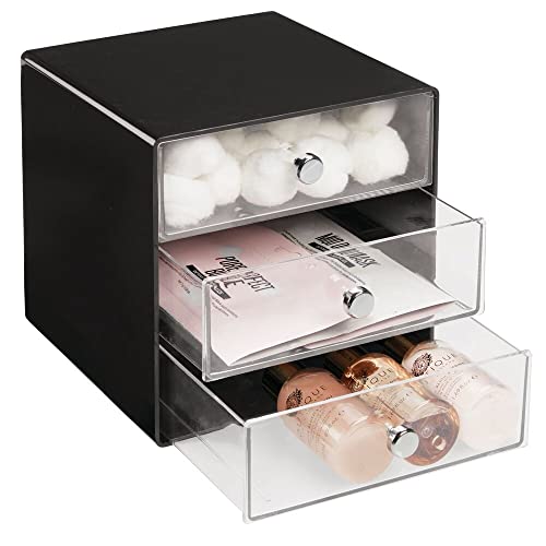mDesign Plastic 3 Drawer Organizer for Makeup Storage Stackable