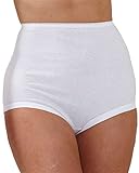 National 100% Cotton Cuff Leg Panty, White, 9, 6-pk