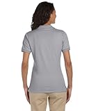 Jerzees Ladies' Spotshield Jersey Polo Shirt, Oxford, Large