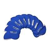 Golf Iron Covers ,Pashion 10 PCS High Quality Neoprene Golf Iron Club See Through Window Head Cover Protection Sleeve Case Set for Taylormade, Nike, Callaway, Etc (10 PCS Blue)