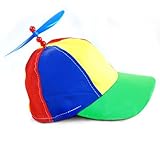 Rainbow Propeller Spinner Hat - One Size with Adjustable Hat Snap Back - Costume Accessory - Fits Most