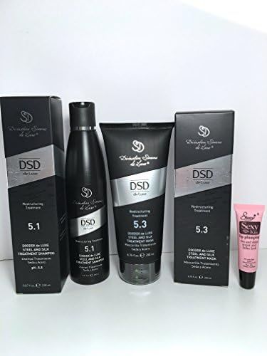 Divination Simone De Luxe Dixidox De Luxe Steel and Silk Treatment 5.1 Shampoo & 5.3 Mask Set "Free Starry Sexy Lip Pumpling 10 Ml" (6.76 oz/200 ml)