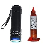 TLBTEK 5ml UV Loca Glue Curing Adhesive + 395nm LED UV Torch Light for LCD Glass Digitizer Repair, Optical Clear Adhesive UV Bonding Glue KIT for All Smartphone Glass Screen Repair