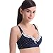 KOOYOL Women's Cotton Underwire Push Up Maternity Nursing Bra (S, Navy Blue)