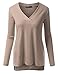 TWINTH Womens Long Sleeve V-Neck T-Shirts Medium Weight Side Slit Top