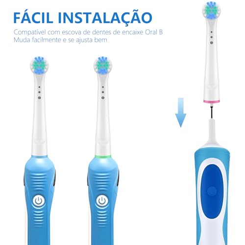 Refil Compatível com Escova Elétrica Oral B, Kit de 16 Cabeças de Escova de Dentes Elétricas Profissionais Compatível com Oral-B Braun, Cerdas Maciez Média de Alto Perfomance, Encaixe Perfeito