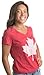 Ann Arbor T-shirt Co. Canada Pride | Vintage Style, Retro Canadian Maple Leaf Women's V-Neck T-Shirt-(Vneck, M) Heather Red