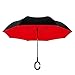 EEZ-Y Reverse Inverted Windproof Umbrella - Upside Down Umbrellas with C-Shaped Handle for Women and Men - Double Layer Inside Out Folding Umbrella