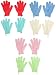 Exfoliating Gloves - 6-Pair Textured Bath Gloves for Exfoliation, Dead Skin Cell Remover with Hanging Loop, 6 Colors, Shower, Beauty Spa, Massage, Body Scrub Skin Treatment, 6 x 7.3 Inches