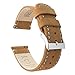 Barton Quick Release Top Grain Leather Watch Band Strap - Choose Color - 16mm, 18mm, 20mm, 22mm or 24mm - Gingerbread/Linen 22mm