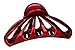 Parcelona French Small Rain Drop Small 2 3/4 Inches Red Jaw Hair Claw Clip (Glossy Red)