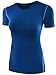 Neleus Women's 3 Pack Compression Wear Athletic Shirts,002,Black,Blue,rose Red,USA M,EUR L