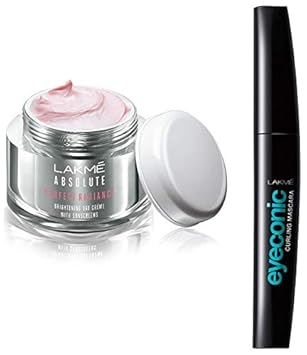 Lakme Perfect Radiance Fairness Day Creme 50 g & Lakme Eyeconic Lash Curling Mascara, Black, 9ml