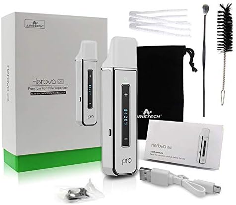 Herbva Pro Set - Unique Isolated Airway for Cleaner Taste with OLED Touch Screen with Variable Temperature Settings. Medicinal Grade Ceramic Chamber