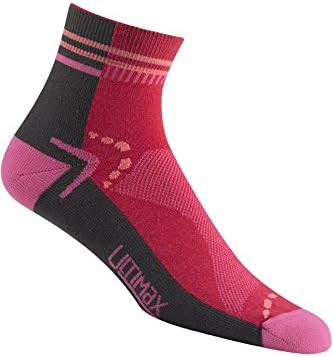 Wigwam Athletic Socks Single Trax Pro, Bright Rose, Small with a Helicase brand sock ring