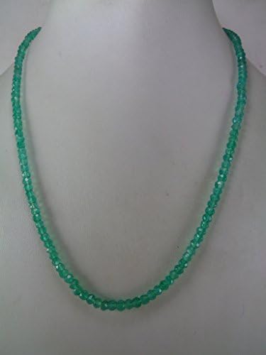 4mm Faceted Genuine Green Onyx Rondelle Beads Necklace, 18 Inches Necklace, Gift for Her