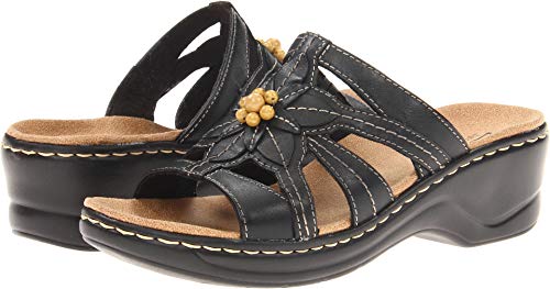 Clarks Women's Lexi Myrtle Sandal, Black, 7 B - Medium
