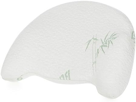 Memory Foam Infant Pillow Baby Head Support to Prevent Flat Head Plagiocephaly for Newborn up to 4 Months with Soft Breathable Bamboo Pillowcase - White
