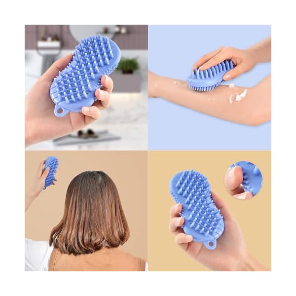 Body-BrushSilicone-Body-Brush-Childrens-Bath-Silicone-Brush-Exfoliating-Body-Scrubber-for-Washing-Hair-and-Bathing-Multifunctional-Massage-Brush-Blue-blue Body Brush,Silicone Body Brush Children's Bath Silicone Brush Exfoliating Body Scrubber for Washing Hair and Bathing…