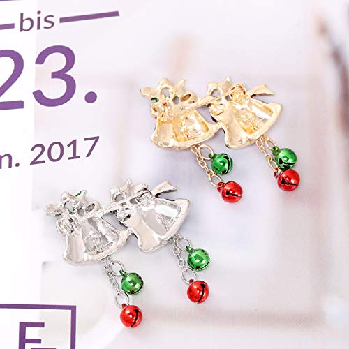 YEYA Christmas Brooch Pin Set Holiday Pin Set Xmas Jingle Bells Christmas Tree Pin Party Favor Best Gift for Women Girls (Style：B) - Thumbnail 6