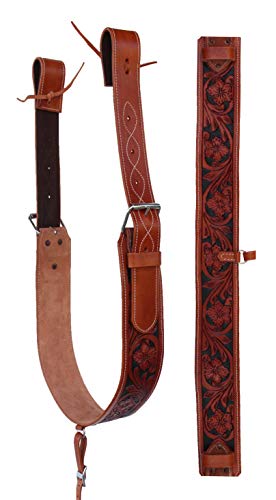 CHALLENGER Horse Western Leather Tooled Back Rear Cinch Flank Girth w/Off Billets 9762A