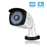 SV3C 4 Megapixels POE IP Camera Outdoor/Indoor One-Way Audio, 75-115FT Night Light Video ONVIF H.265 Surveillance Home IP Security Camera, Waterproof Outdoor Motion Camera
