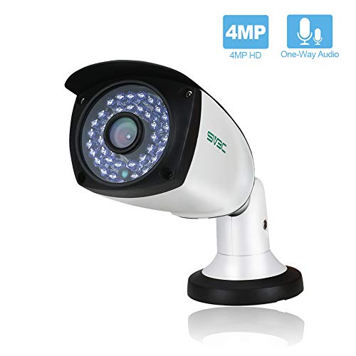 SV3C 4 Megapixels POE IP Camera Outdoor/Indoor One-Way Audio, 75-115FT Night Light Video ONVIF H.265 Surveillance Home IP Security Camera, Waterproof Outdoor Motion Camera