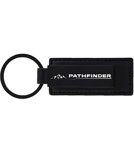 Nissan Pathfinder Outdoor Graphic Black Vegan Leather Key Chain