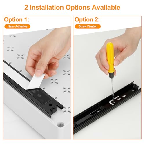 VINATO Removable Drawers for Kitchen, Removable Drawers for Cabinets – 37.5 x 13 x 5 cm, Removable Cupboard Tray, Removable Kitchen Organizer, Mounting with Adhesive Tape or Screws