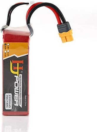 HJ 14.8V 2200MAH 70C 4S Lipo Battery XT60 Plug for RC Drone Car Helicopter Black & Silver