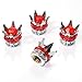 smallAutoParts 4 Chrome Crown Red Bling Diamond Tire/Wheel Stem Valve Caps car Truck hot Rod