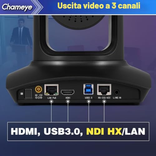 Chameye 4K PTZ Camera with NDI, AI-Automatic Tracking, 20X Optical Zoom (30x Hybrid Zoom), NDI HX Certified, HDMI/USB 3.0/LAN, for Church, Worship, Education, Conferences, Black (C420T)