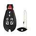 YITAMOTOR 2 Key Fob Replacement Car Keyless Remote with Uncut Key Blade Compatible for Dodge Grand Caravan & Chrysler Town and Country (M3N5WY783X)