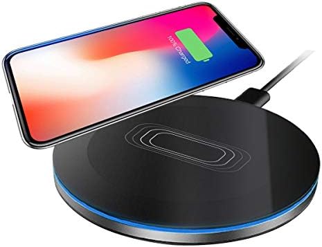 Wireless Charger Qi Certified 10W Non Overheat, Fast Charger Pad Compatible iPhone XS MAX/XS/XR/X/8/8 Plus, Samsung Galaxy S6/S7/S8/S9, LG, NOKIA Lumia, Zinc Alloy Non-slip Base