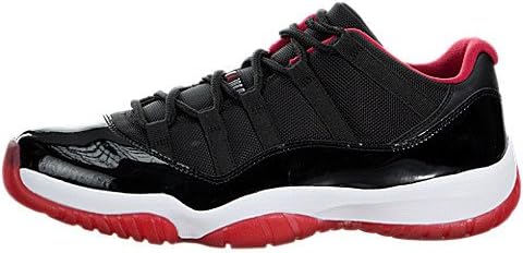 Jordan Nike Mens Air 11 Retro Low Bred Black/True Red-White Synthetic Size 11.5