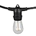Brightech Ambience Pro - Waterproof LED Outdoor String Lights - 2W Vintage Edison Bulbs Create Bistro Ambience in Your Backyard - 48 Ft Commercial Grade Patio Lights