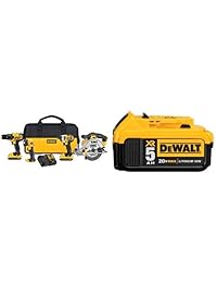 DEWALT DCK421D2 Kit combinado de 4 piscinas de iones de litio de 20 V máximo, 2,0 Ah