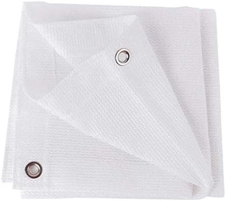 FF tarpaulin Screen Protector Awning 6-pin Knit Breathable UV-resistant Tear-resistant Foldable Balcony Flowers Terrace Shade Net, 20 Sizes (color: White) (Size : 4×6m)