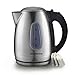 OVENTE Electric Kettle, 1.7L Stainless Steel Water Heater and Boiler for Coffee or Tea with BPA Free & Cordless Body, Auto Shut-Off, Boil-Dry Protection, LED Light and Removable Filter, Silver KS96S