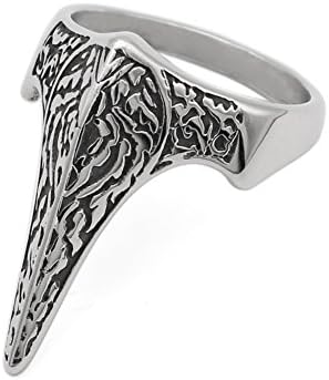 Men 316L stainless steel norse Viking amulet wiccan raven pagan ring with gift bag