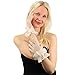 Victorian Sexy Fishnet Stretchy Sheer Lace Ruffle Cuff Wrist Dressy Gloves White