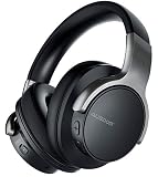 Ausdom Anc8 Active Noise Cancelling Bluetooth Headphones, Over Ear Wireless Headphones Wired Headsets with Microphone, 30H Playtime Comfortable for Travel Work TV PC Computer Cellphone Music - Black