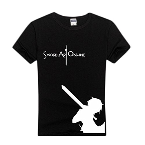 Rain's Pan Anime Sword Art Online Kirito Asuna Cosplay Costume T Shirt Men Black