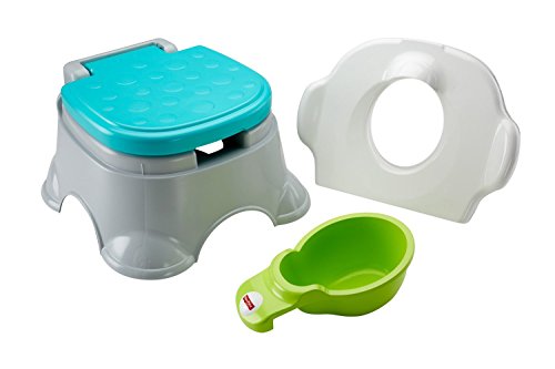 Fisher-Price Baby Toddler Toilet Royal Stepstool Potty Training Seat with Music Plus Removable Ring and Bowl, Blue - Thumbnail 7