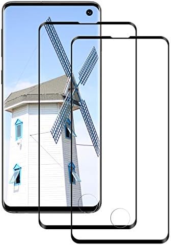 DOSNTO Screen Protector for Galaxy S10, [ 2 Pack][Bubble Free] [High Definition][3D Full coverage] Tempered Glass Compatible with Galaxy S10